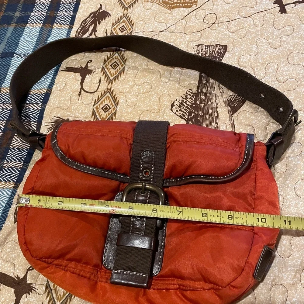 Eddie Bauer Vintage down filled shoulder bag  fits a little below arm pit